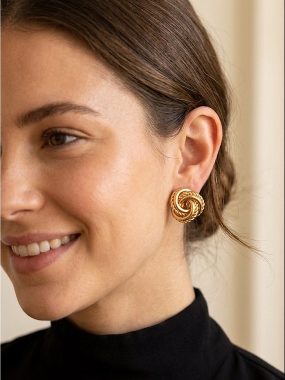Classic Chunky Gold Knot Clip-On Earrings